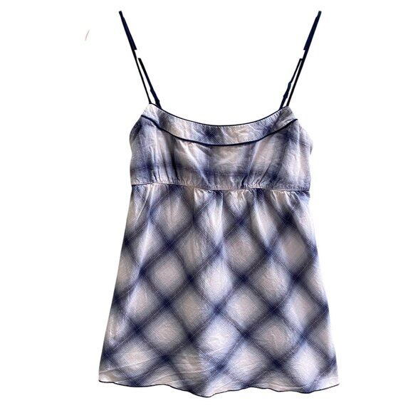 Y2K Babydoll Plaid Tank Top Sz S Countryside Smock Preppy Soft Girl Cottage Boho - Picture 1 of 11